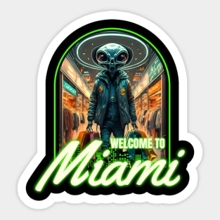 Alien Miami Sticker